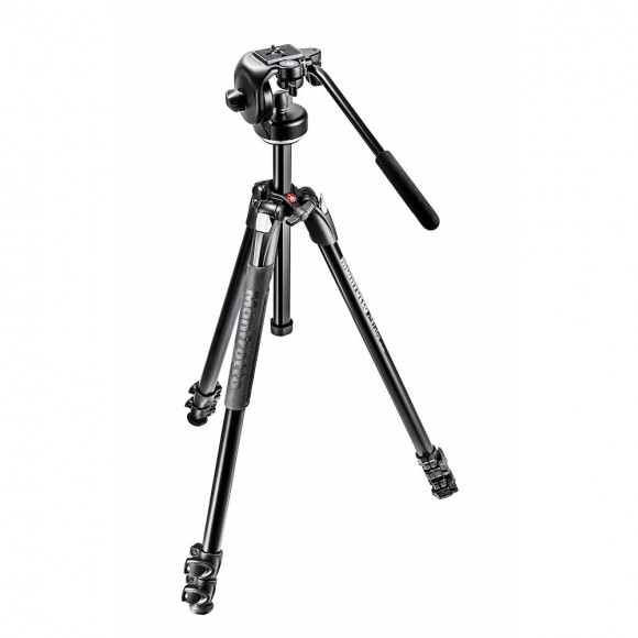 Manfrotto 290 Xtra Alu 3-Section Tripod Kit with 128RC Fluid Video Head